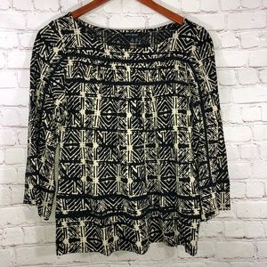 Lucky Brand Cross Hatch‎ Print Top